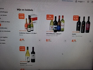 Ah vanaf maandag vodorniu clasico 0,75l 4,99€...