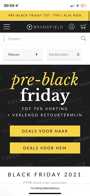 Pre black friday bij pandora tot -70%