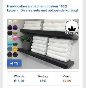 Een fikse korting op handdoeken en badhanddoe...
