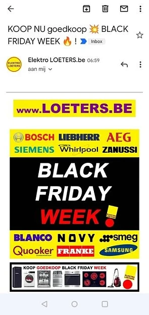 Black Friday ook gestart bij Elektro Loeters,...