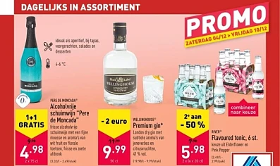 Aldi 1+1 alcoholvrije schuimwijn, -€2 premium...