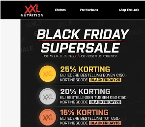 Blackfriday bij xxl nutrition: Code BLACKFRI...