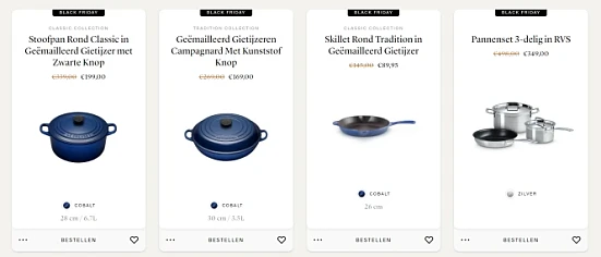 Bij Le creuset tot -40% black friday korting...