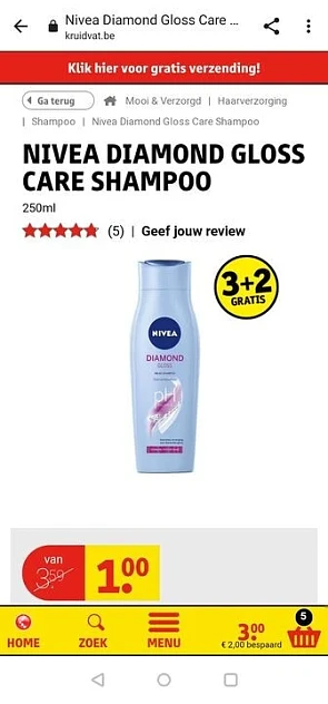 Nivea shampoo superkoopje op Kruidvat, van €...
