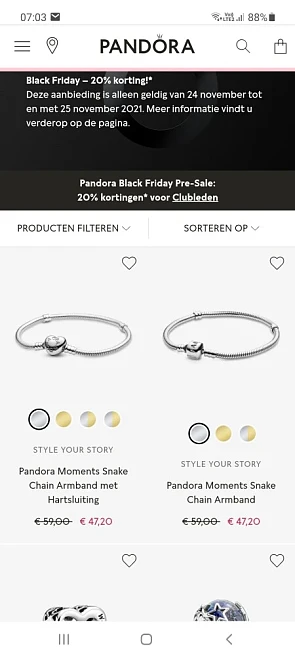 Exclusief voor pandora clubleden 20% black fr...