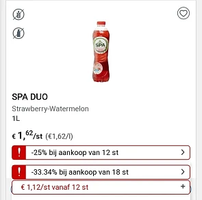 Collect&go spa duo -33,34% vanaf 18 stuks, fu...