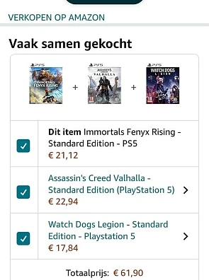 Ubisoft games met hoge korting op Amazon.nl...