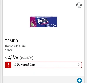 Collect&go en colruyt tempo complete care -25...