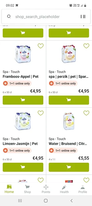 Delhaize online only 1+1 spa touch, ajax, glo...