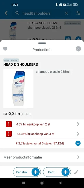 Colruyt head and shoulders 2,09€ vanaf 5 stuk...