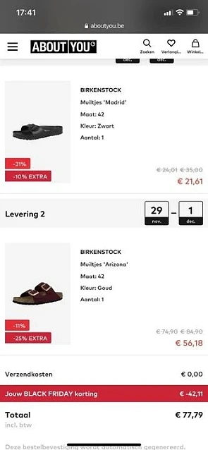 Net Birkenstock gekocht via About You. Mooie...