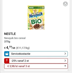 Collect&go nesquick bio cereal -25% vanaf 2 s...