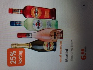 Ah vanaf 29/11 -25% martini, perla superiore,...