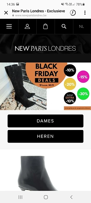 Black Friday deals bij New Paris Londres www....
