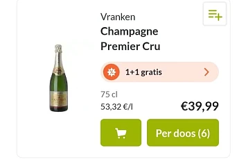 Delhaize enkel online 1+1 vranken champagne p...