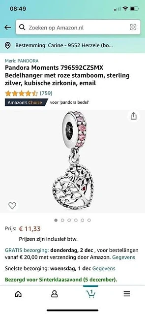 Voor de Pandora liefhebbers, deze bedel op Am...
