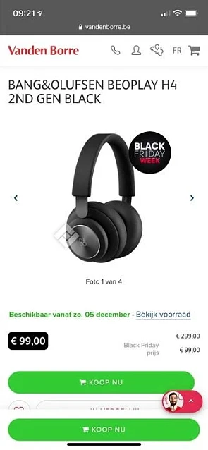 Bang&olufsen over ear hoofdtelefoon. Voor 99...
