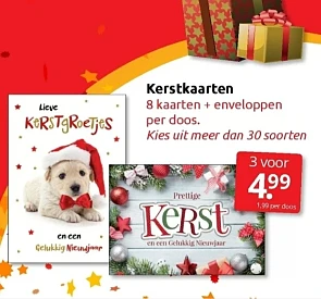 Boekenvoordeel kerstkaarten 8 kaarten + envel...