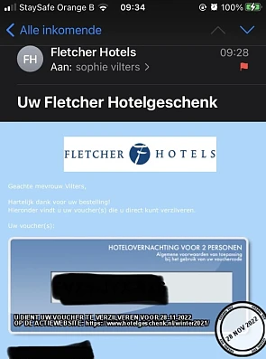 Fletcher hotel voucher aan 14,95 per persoon....