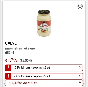 Collect&go calve mayonaise goedkoper vanaf 2...