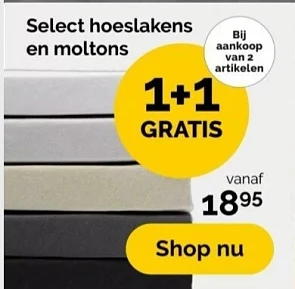 Beter bed 1+1 select hoeslakens en moltons ge...