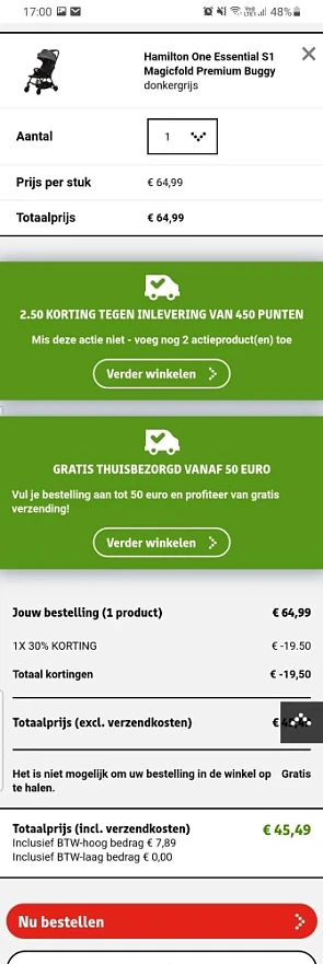 Hamilton buggy in het kruidvat met de koopjes...