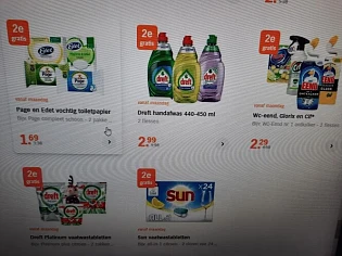 Ah vanaf 6/12 2e gratis op oa dreft afwas 440...