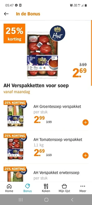 Ah vanaf 6/12 -25% op ah verspakketen voor so...