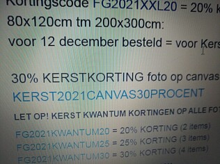 -30% Kerstkorting voor foto op canvas