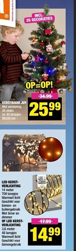 Big bazar kerstboom joy met versiering van €3...