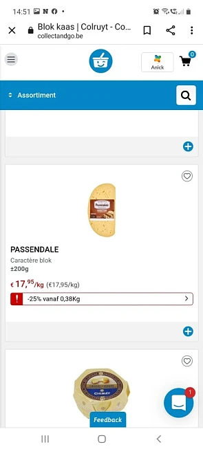 Collect and go en colruyt verschillende soort...