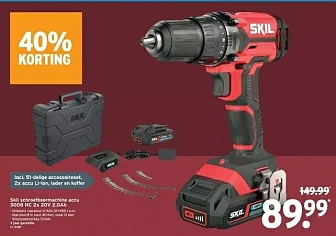 Nu bij gamma 40% deze skil schroefboormachine