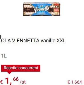 Viennetta XXL (1L) extra goedkoop bij Colruyt...