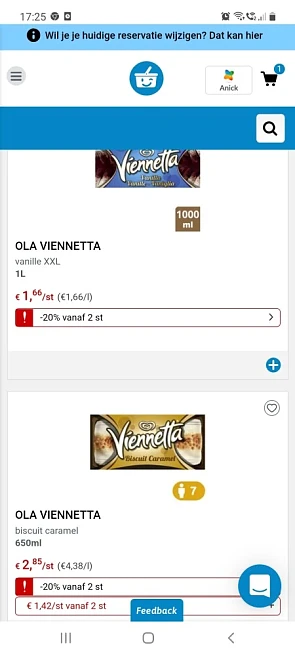 Collect and go en colruyt viennetta vanille e...