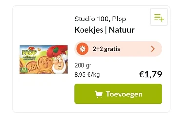 Delhaize 2+2 gratis studio100 plop koeken. de...