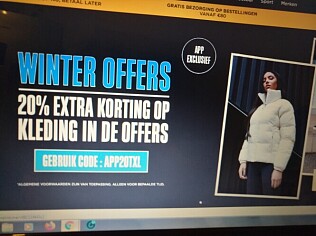 -20% extra korting op sale artikelen in de ap...