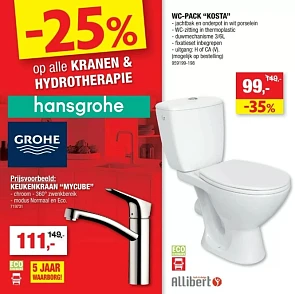 Hubob -25% op alle kranen & hydrotherapie han...