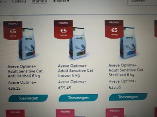 -5€ op Aveve Optima+ kattenbrokjes 6 kg www....