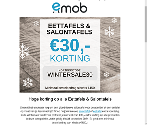 €30,- extra korting op alle eettafels en salo...