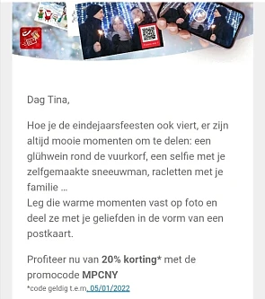 Nu bij bpost 20% korting op foto's