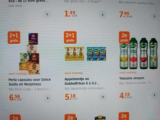 Ah vanaf maandag 2+1 appelsientje, 2de gratis...