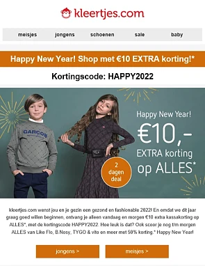 €10 extra korting op alles. Niet geldig op Pa...