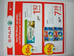 Spar van 6 t/m 12 januari -50% benecol margar...