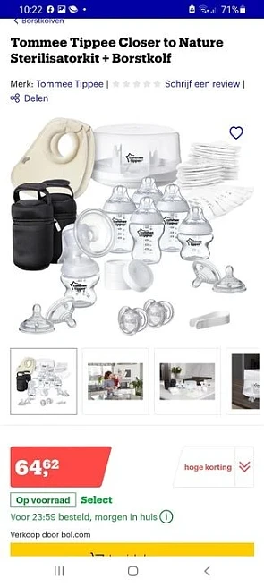 Op bol.com deze Tommee Tippee sterilisator en...
