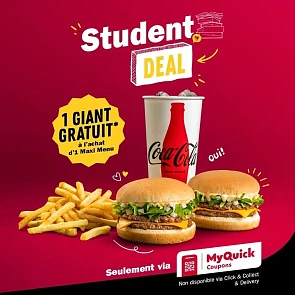 🍔 Menu étudiant chez Quick❗️ ✅ Via l'app Q...