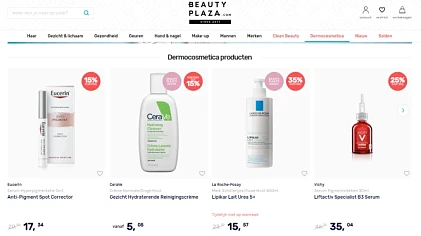 Bij Beautyplaza is er tot 35% korting op de d...