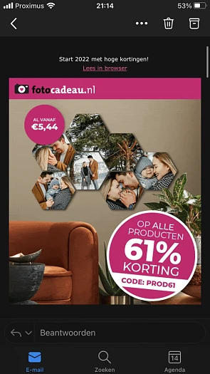 61% korting op verschillende producten (hexag...