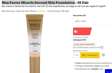 Bij Bol.com: Tot 50% korting op make-up en na...