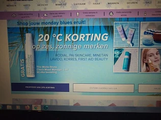 -20% op zonnige merken oa rodial, korres, lav...
