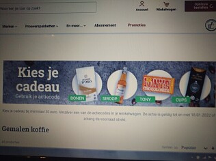 Bij aankoop v 30€ gratis 500gr koffiebonen v...